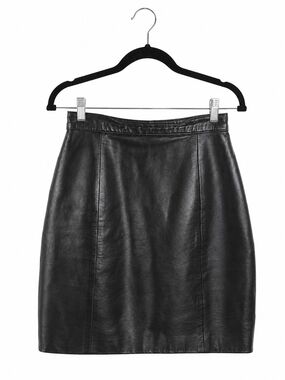 Vintage Wilson Black Genuine Leather Skirt